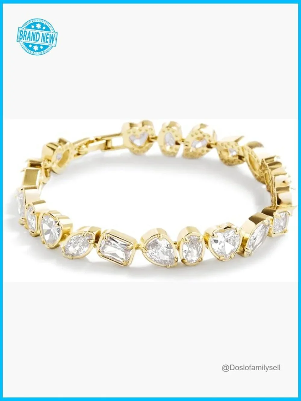 14K Gold Filled Tennis Bracelet Elegant Classic Minimal Oval Stone Cut